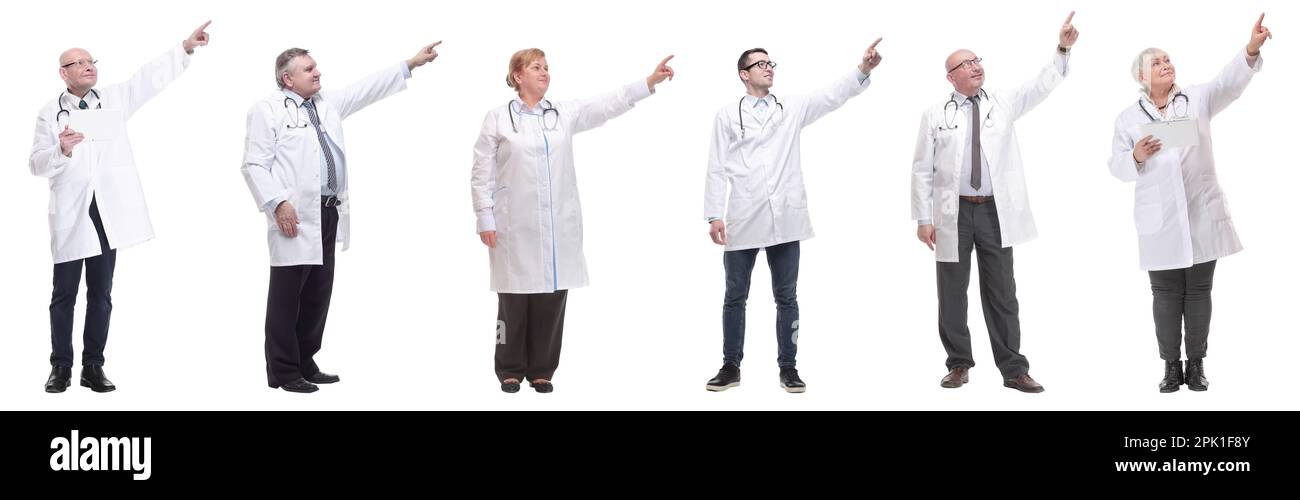 group of doctors in full length isolated on white Stock Photo - Alamy