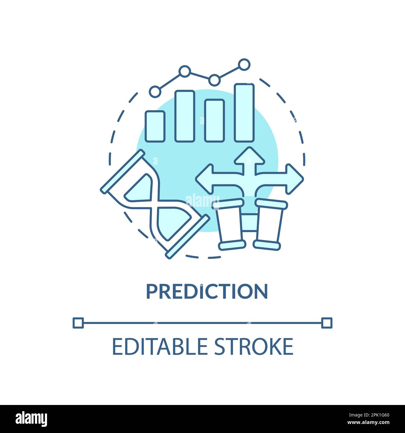Prediction turquoise concept icon Stock Vector