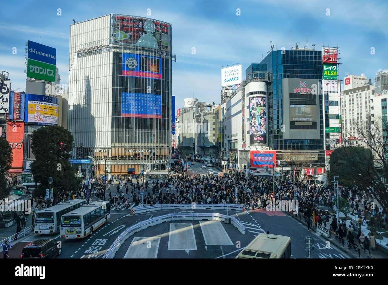 Tokyo, Japan March 4, 2023 People passing through the famous Shibuya