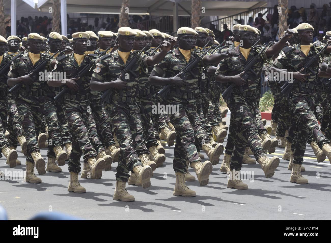 Dakar, Senegal. 4th Apr, 2023. Soldiers participate in a military
