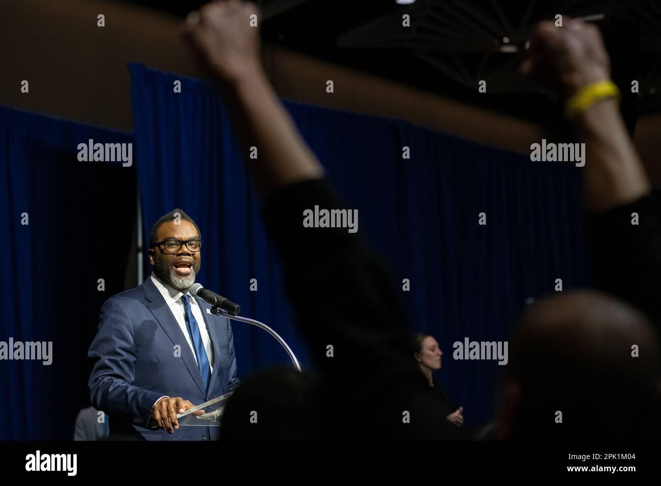 Election night party for newly elected Mayor of Chicago, Brandon Johnson Stock Photo