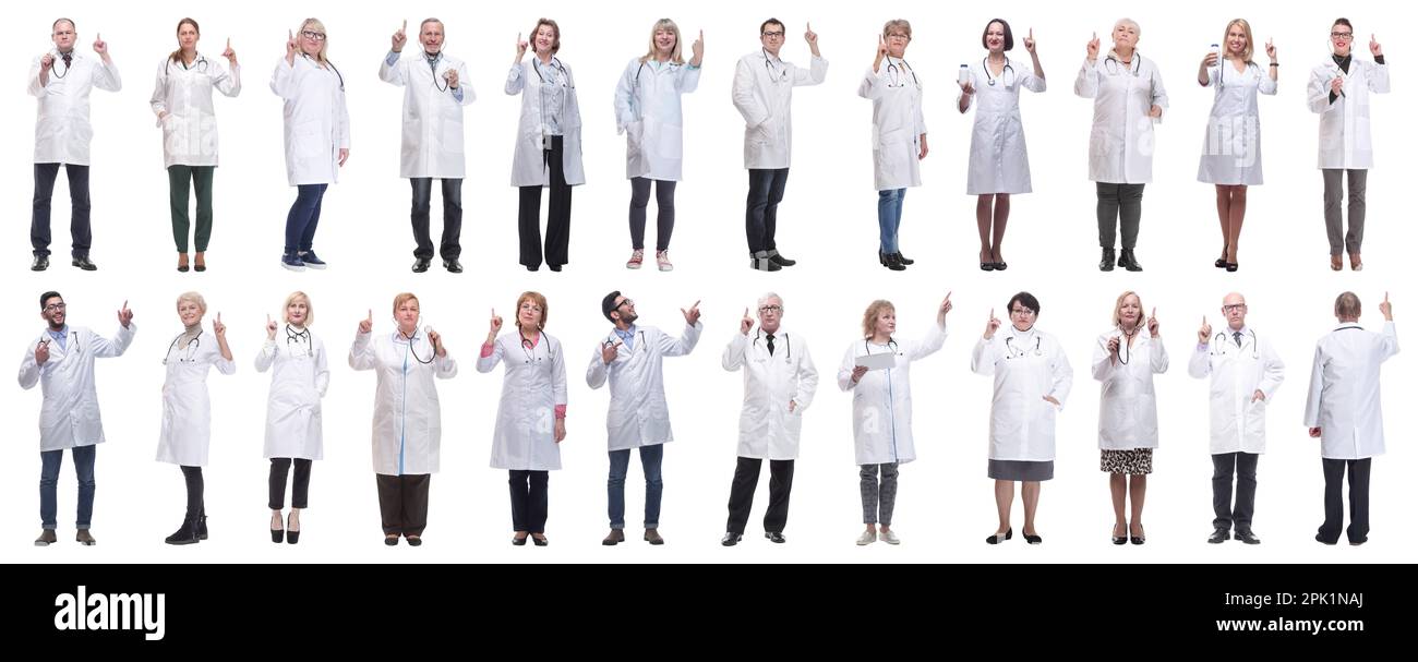 group of doctors in full length isolated on white Stock Photo - Alamy