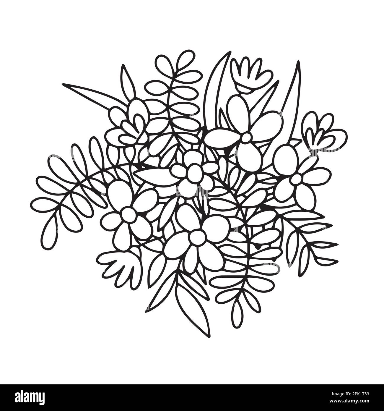 Doodle flower bouquet vector illustration Stock Vector Image & Art Alamy