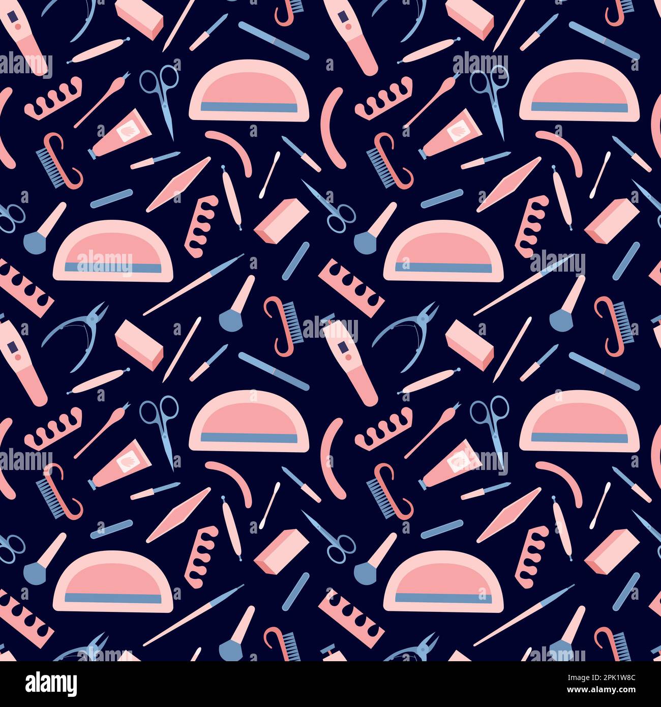 Vector manicure seamless pattern Stock Vector