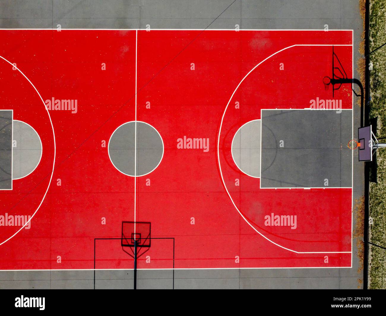drone aerial view of an open air basketball court Stock Photo Alamy