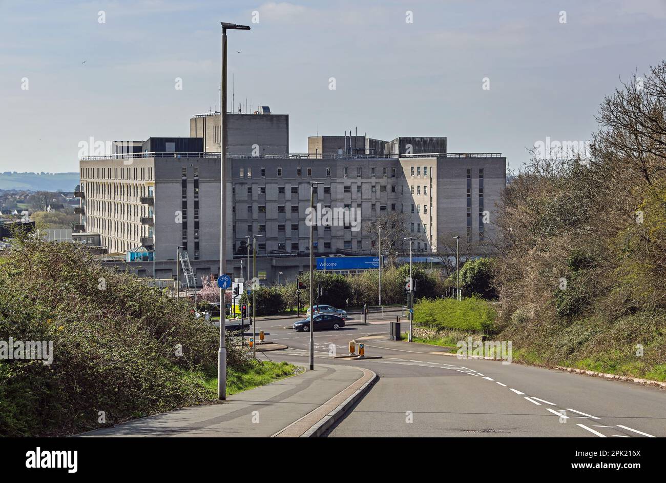 The main entrance to Derriford Hospital Plymouth Stock Photo Alamy