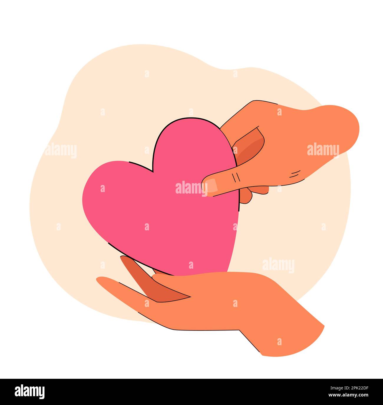 Hands holding heart flat vector illustration Stock Vector Image & Art ...