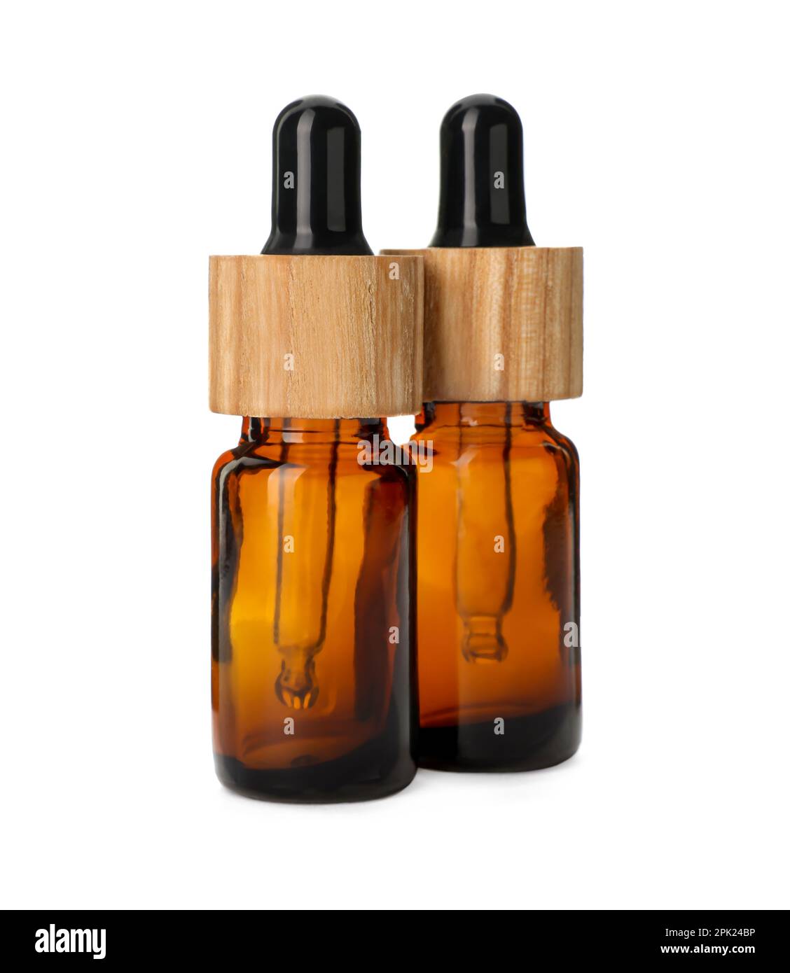 New empty glass bottles with droppers isolated on white Stock Photo Alamy