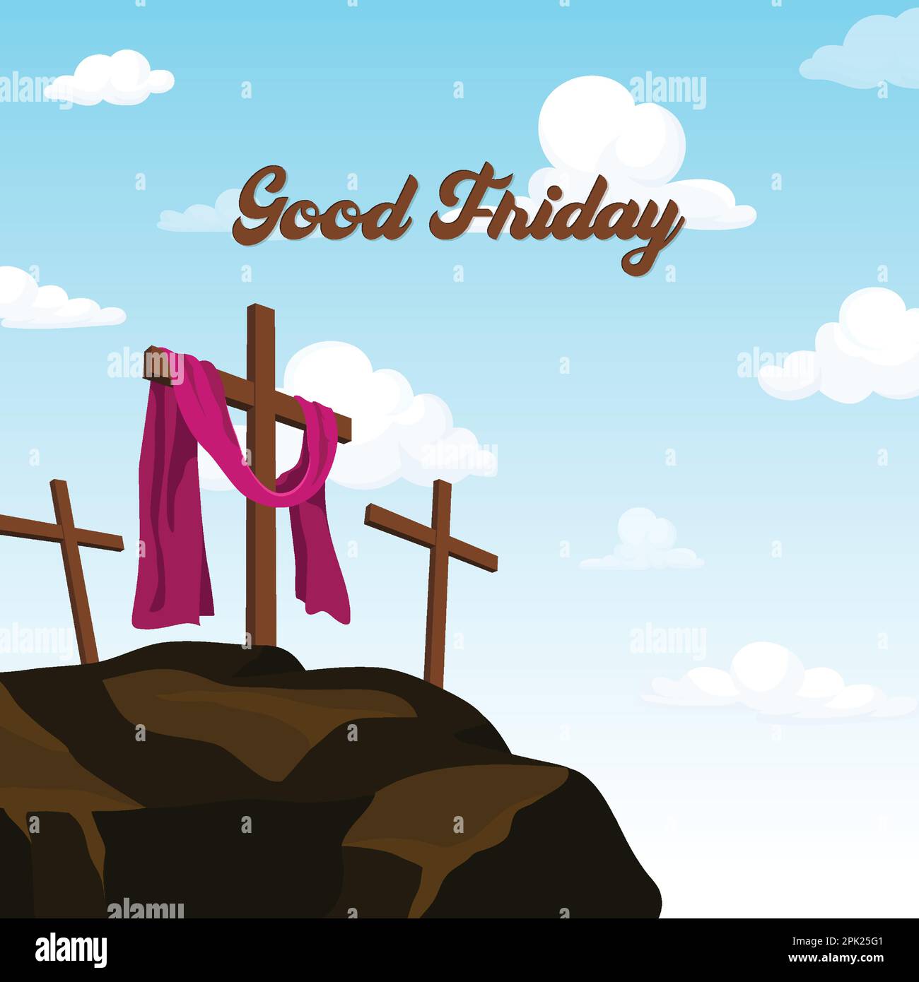 Good Friday banner and Poster. Good Friday is a Christian holiday commemorating the crucifixion of Jesus and his death at Calvary, vector background i Stock Vector