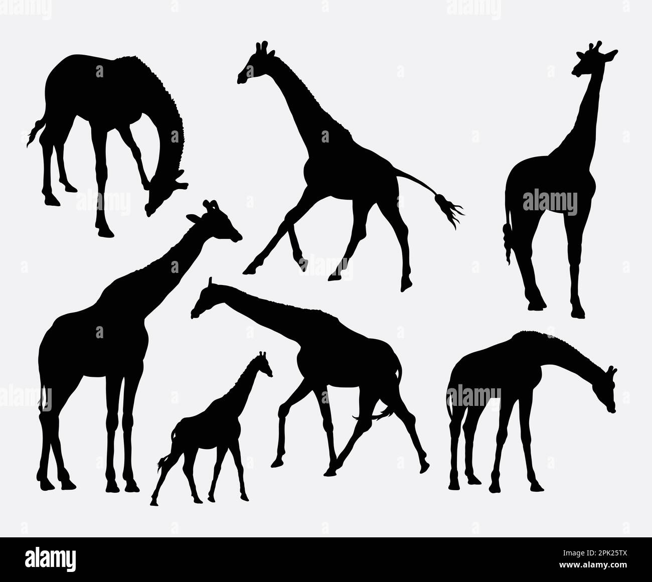 Giraffe animal silhouettes Stock Vector