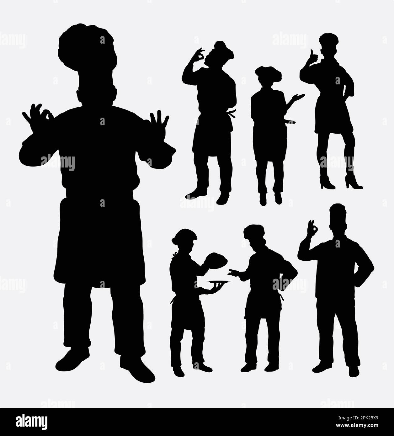 Master chef profession silhouettes stock vector image art alamy