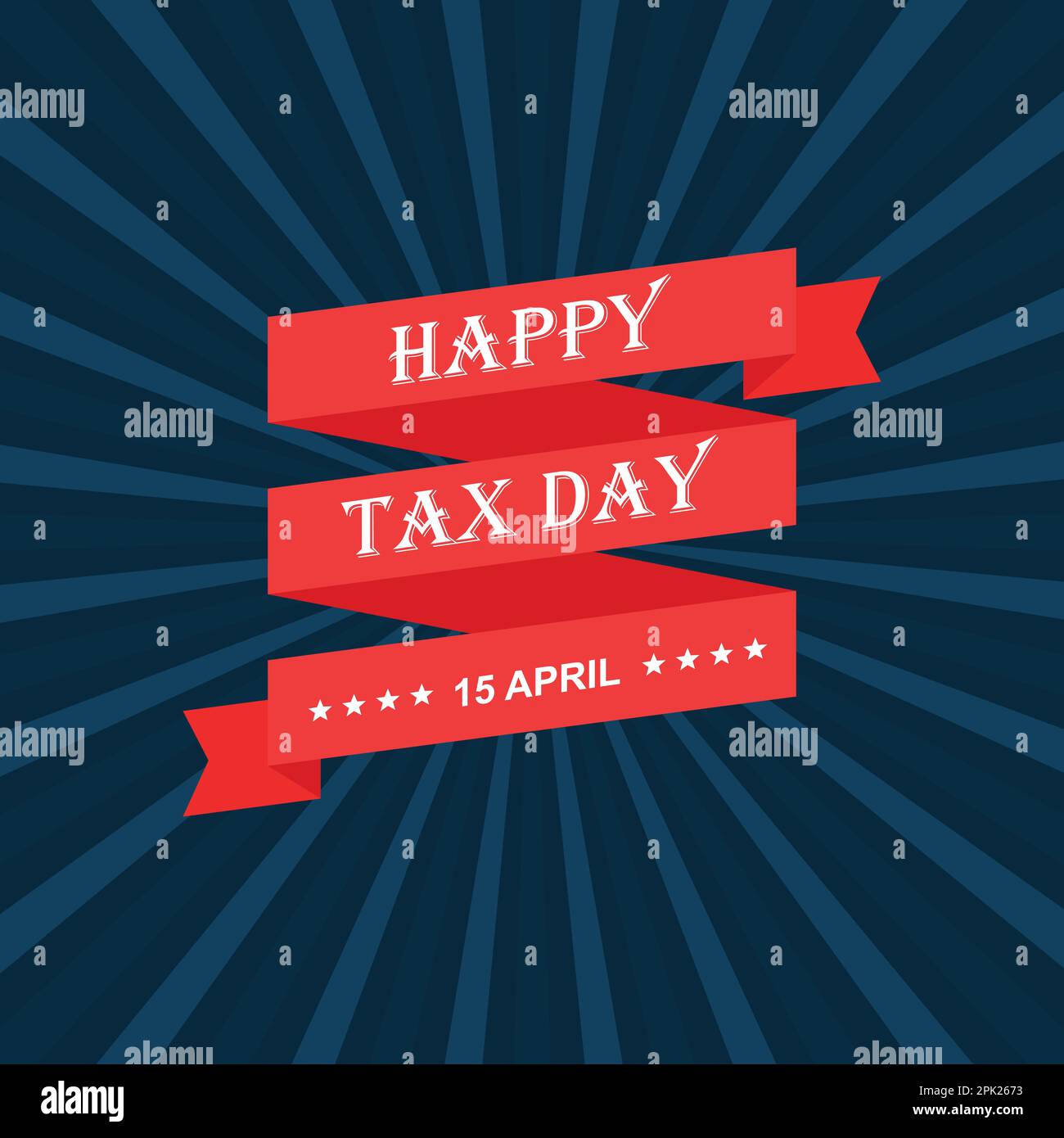a colorful stylish text for Happy Tax Day with red ribbon. modern