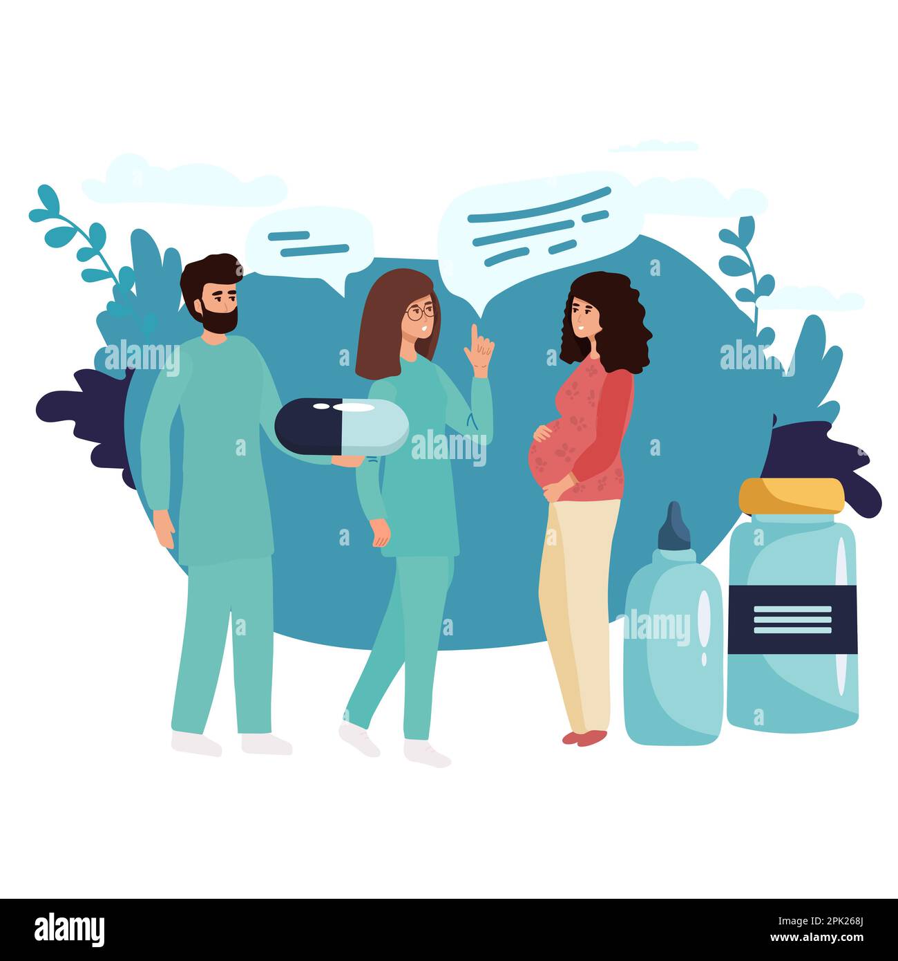 Pregnant woman at the doctor s appointment. A woman expecting a baby