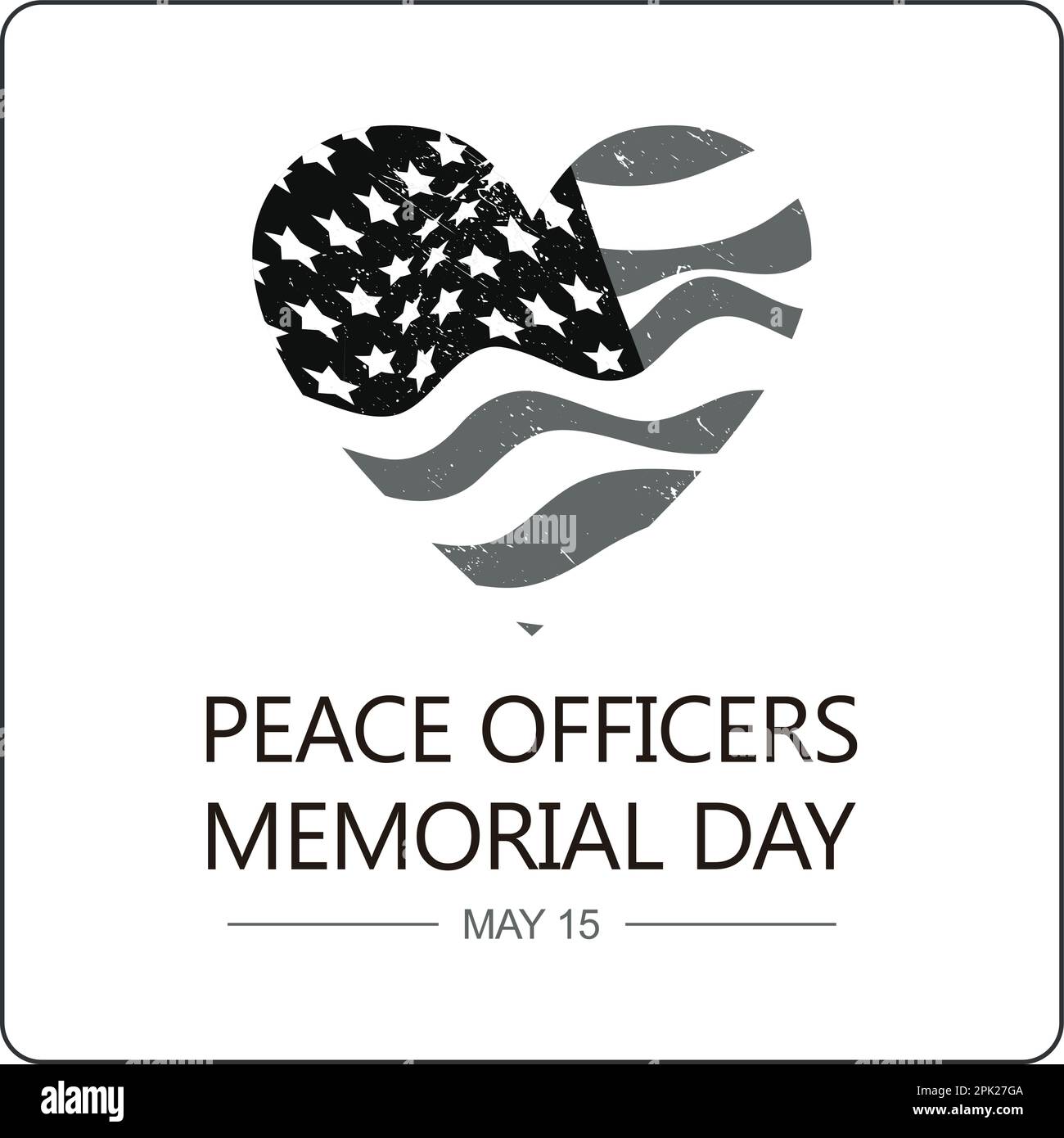 Peace Officers Memorial Day 15 may, pays tribute to the local, state, and federal officers who have died or disabled, in the line of duty, background Stock Vector