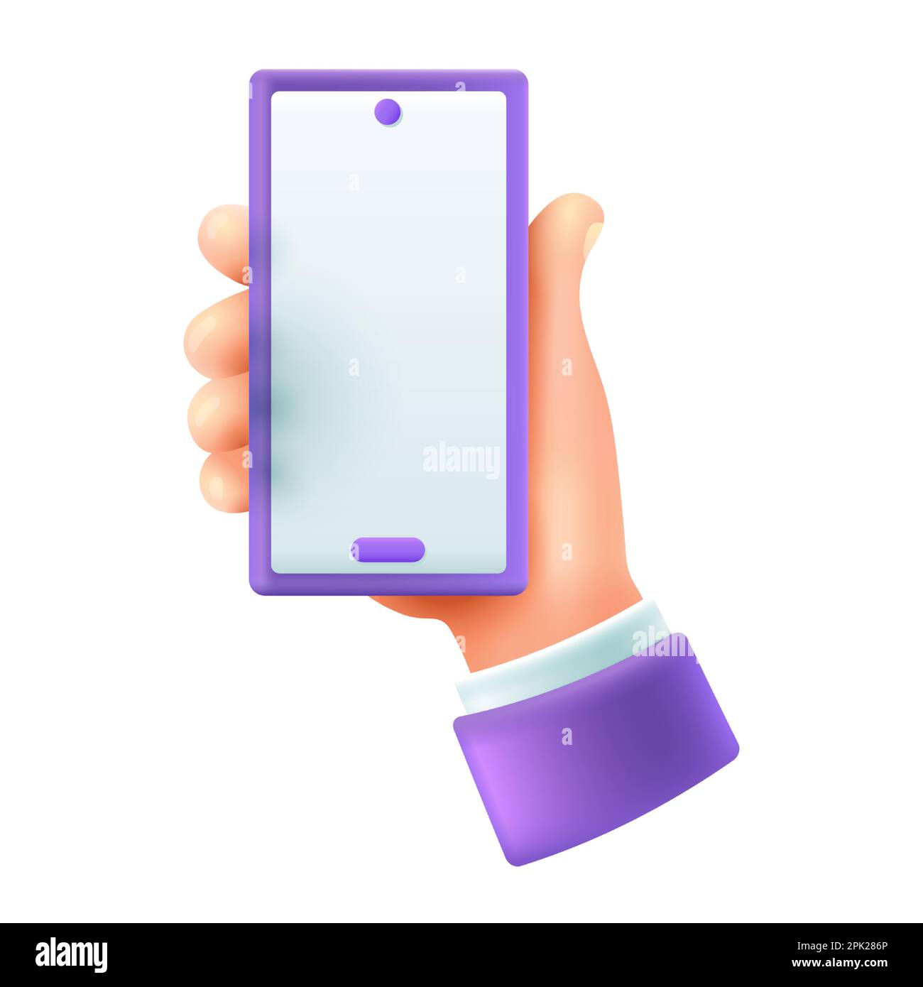 Phone in human hand 3d cartoon style icon Stock Vector Image & Art - Alamy