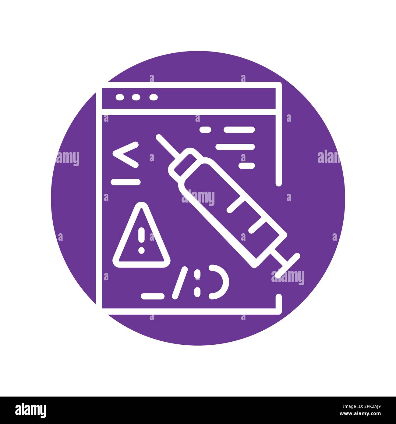 Code injection olor line icon. Pictogram for web page. Stock Vector