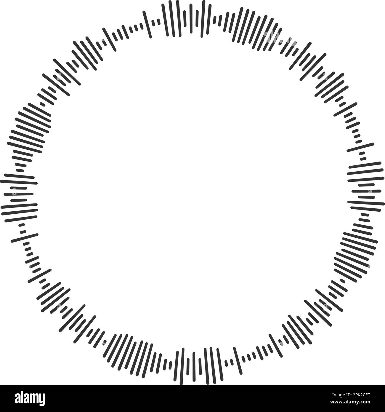 Round sound wave icon. Circular pulse pictogram. Voice message, audio
