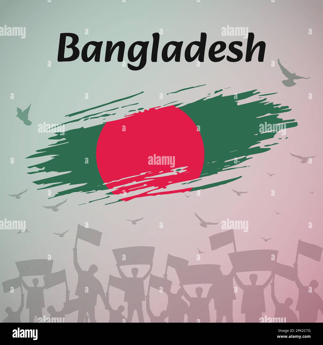 Bangladesh National Day Celebration Design. Perfect for Independence Day, Victory Day, Martyr Day. Versatile Design for Social Media, Banners, Posters Stock Vector