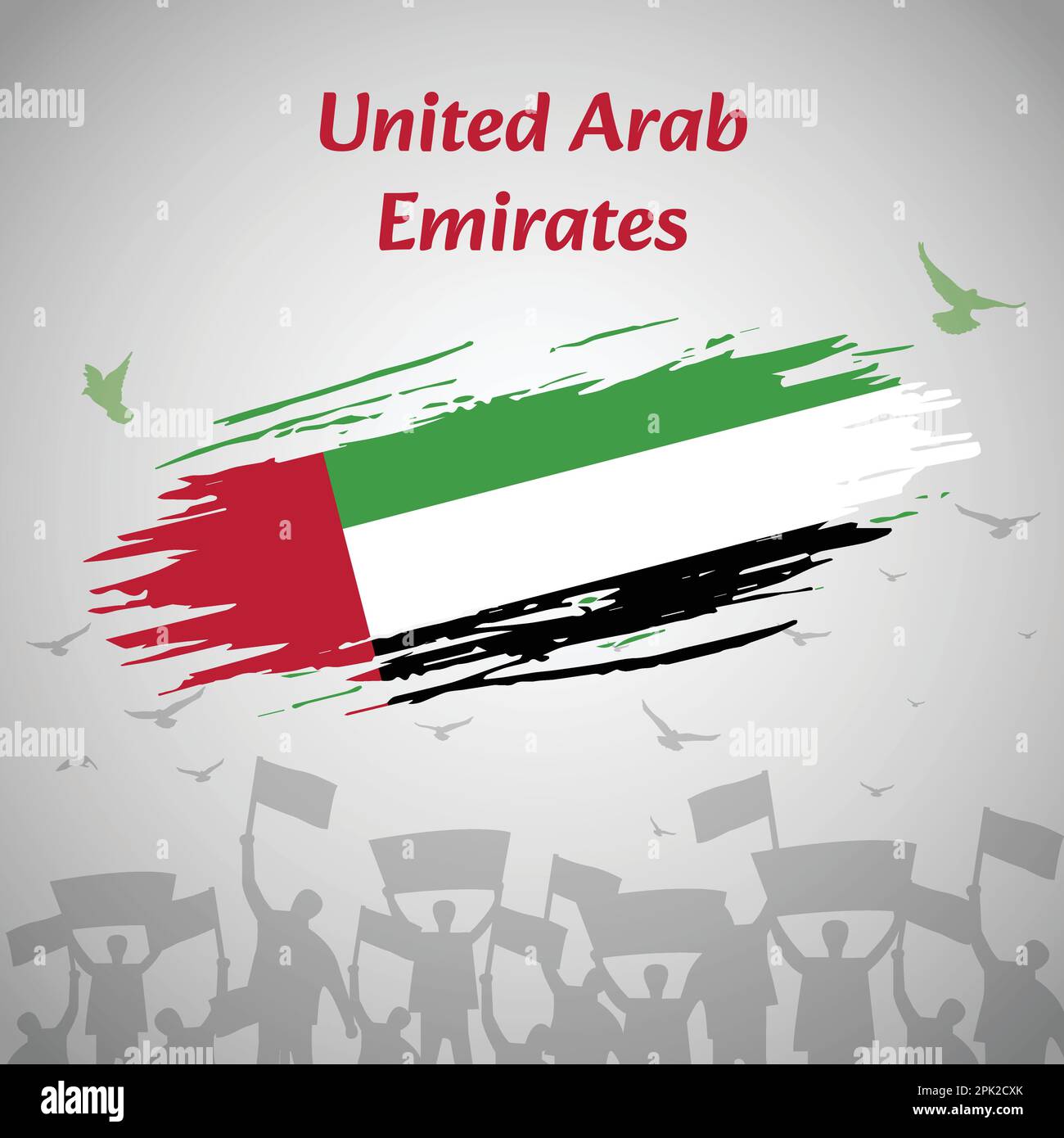 UAE National Day Celebration Design. Perfect for National Day, Flag Day. Vector Illustration for Social Media Post, Banners, Greeting Cards, Posters. Stock Vector