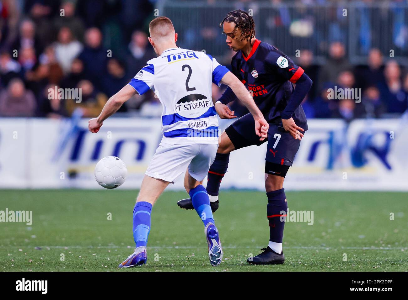 04042023 Sport Spakenburg v PSV SPAKENBURG, NETHERLANDS APRIL 4 Xavi Simons (PSV) and