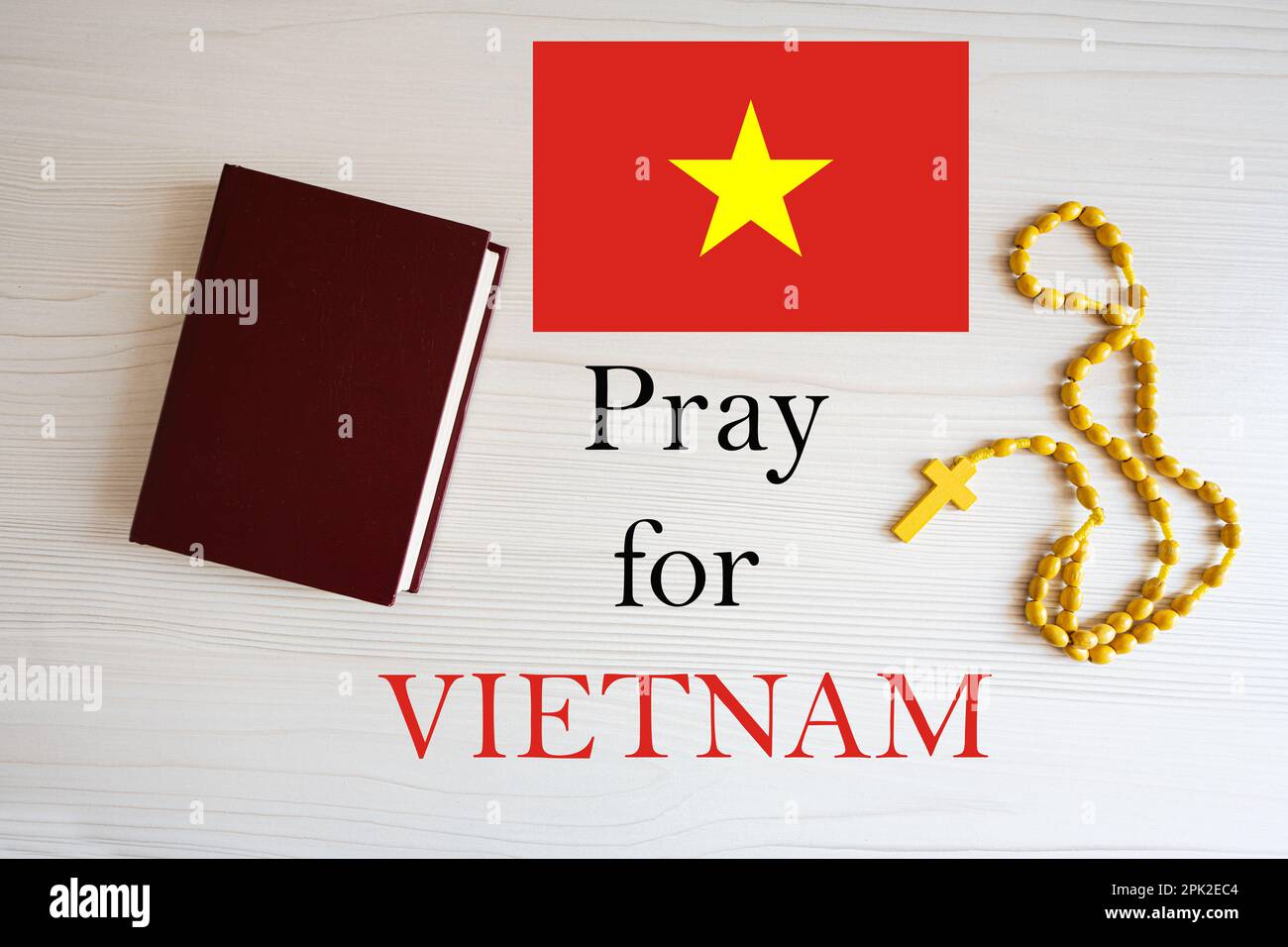 Pray for Vietnam. Rosary and Holy Bible background Stock Photo Alamy