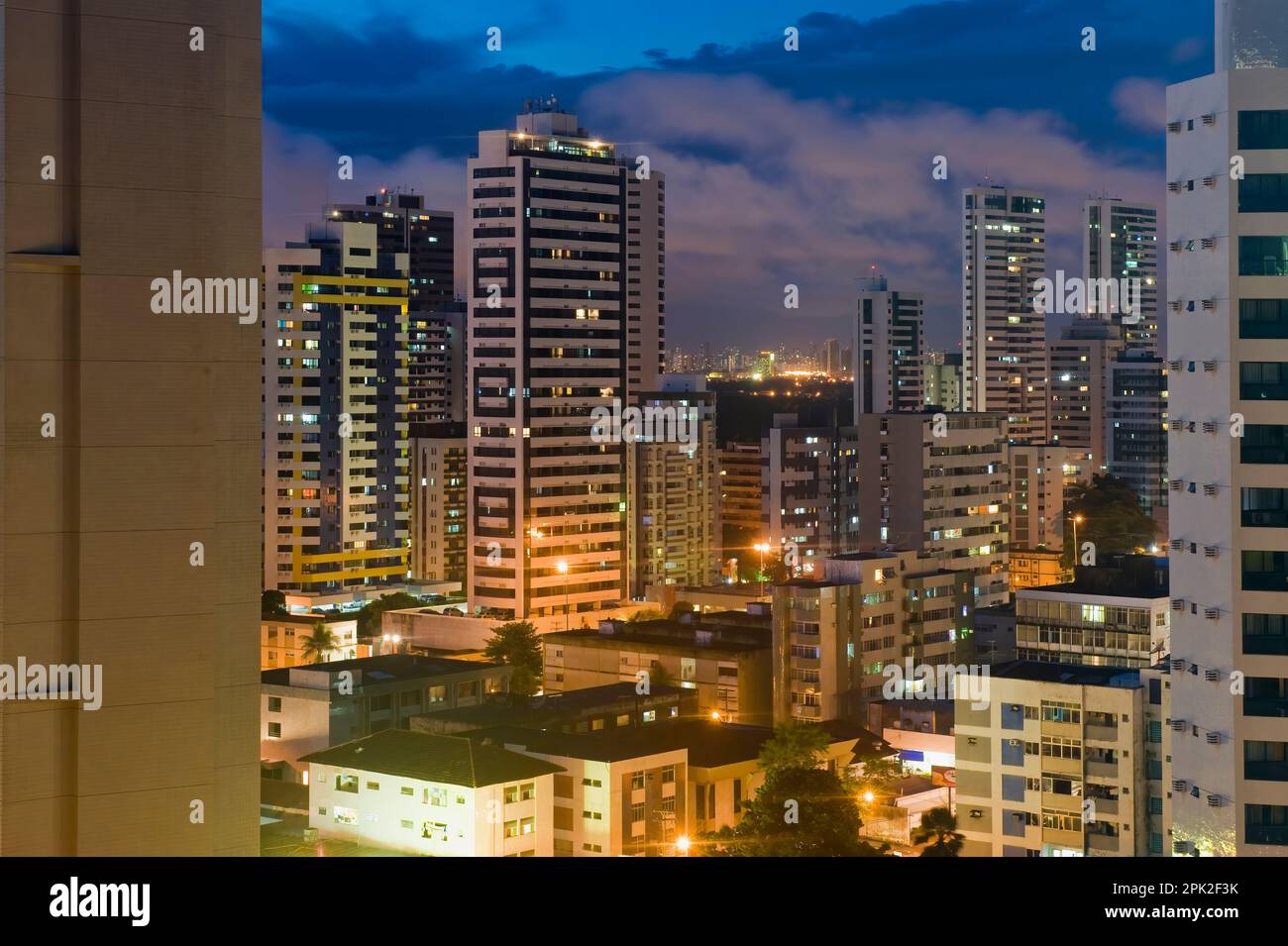 Recife skyline at night, Pernambuco state, Brazil Stock Photo