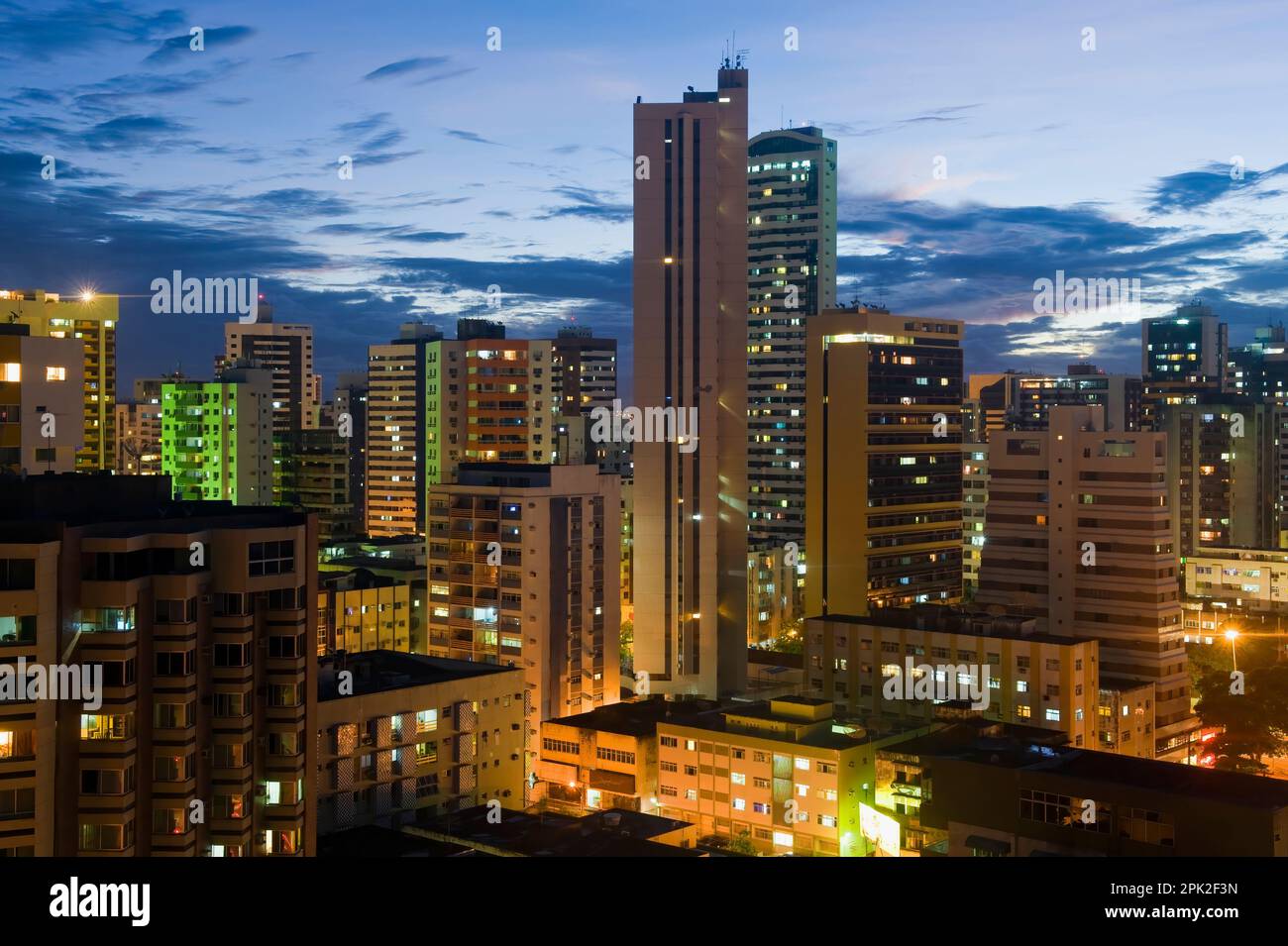 Recife skyline at night, Pernambuco state, Brazil Stock Photo
