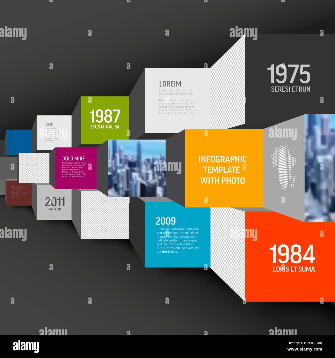 Vector abstract squares and cubes background illustration / infographic ...