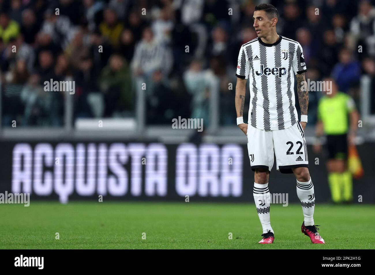 Angel Di Maria of Juventus Fc looks on during the Coppa Italia semi ...