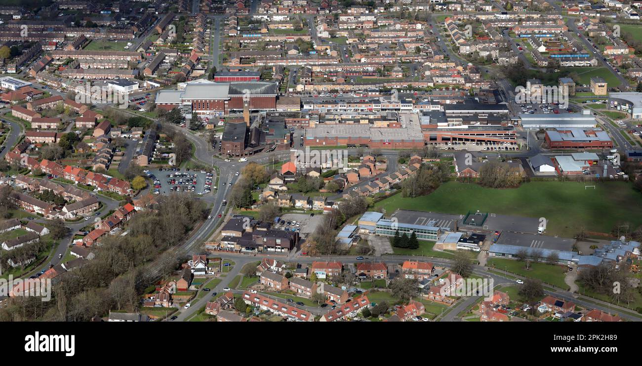 aerial view of Newton Aycliffe town centre, County Durham Stock Photo