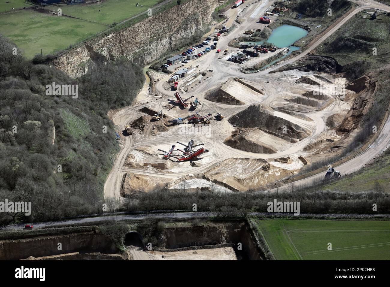 aerial view of Thompson W & M Quarries, a quarryat Middleham