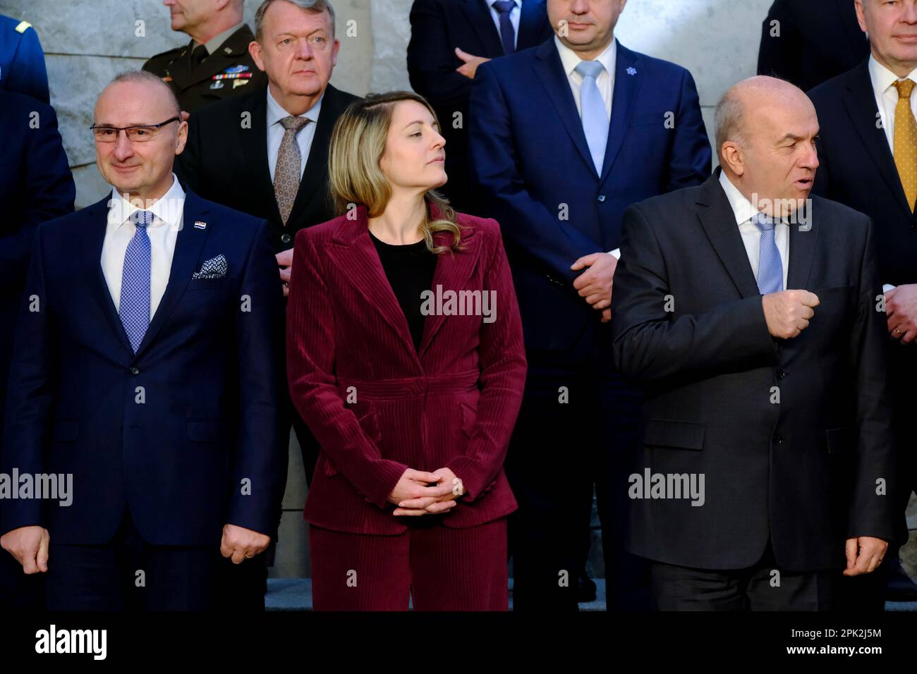 Brussels, Belgium. 05th Apr, 2023. Melanie Joly, Minister of Foreign Affairs arrives for a family photograph during the North Atlantic Council Ministers of Foreign Affairs meeting in Brussels, Belgium on April 5, 2023. Credit: ALEXANDROS MICHAILIDIS/Alamy Live News Stock Photo