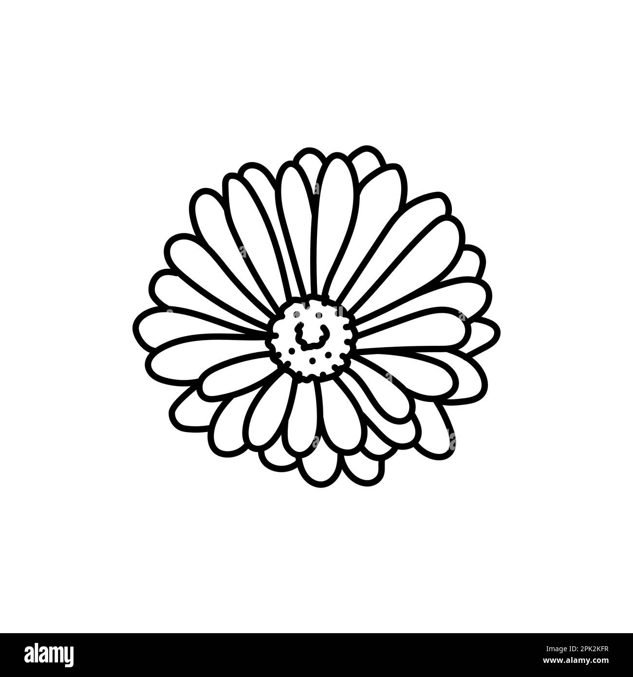 Calendula flower black line icon. Pictogram for web page, mobile app ...