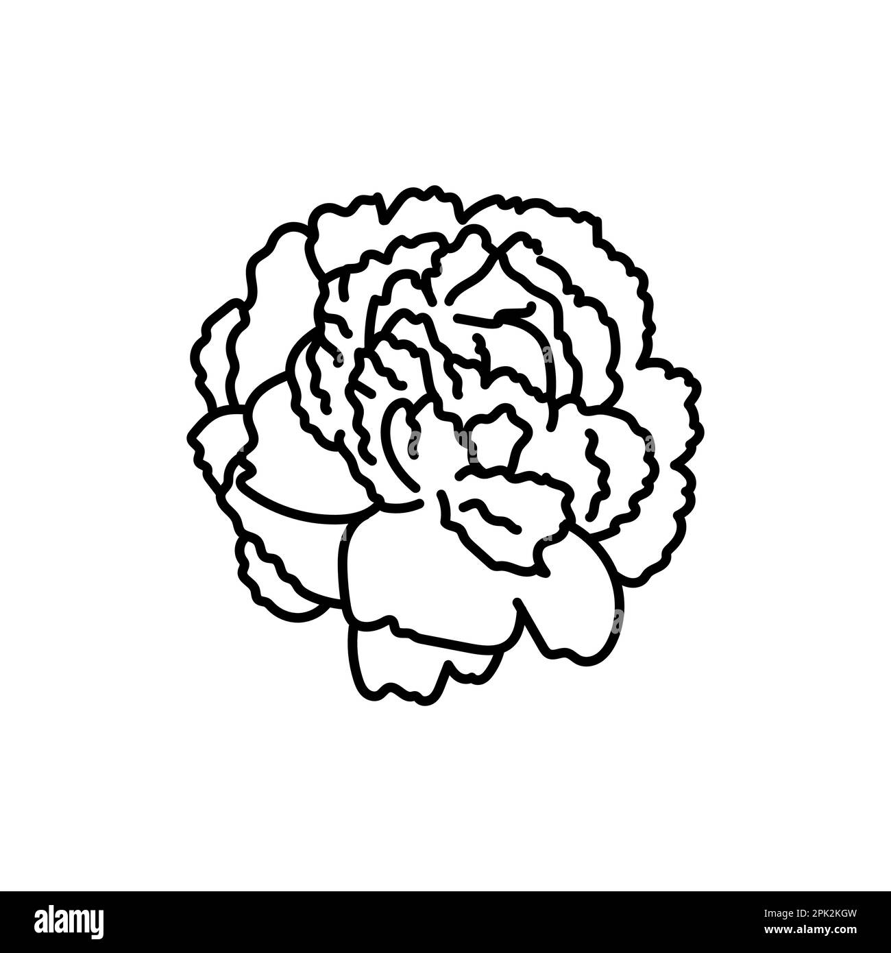 Peony black line icon. Pictogram for web page, mobile app, promo. Stock Vector