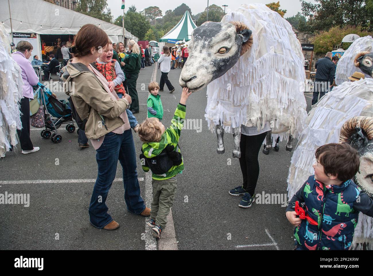 Children interacting with puppets that behave in a lifelike manner