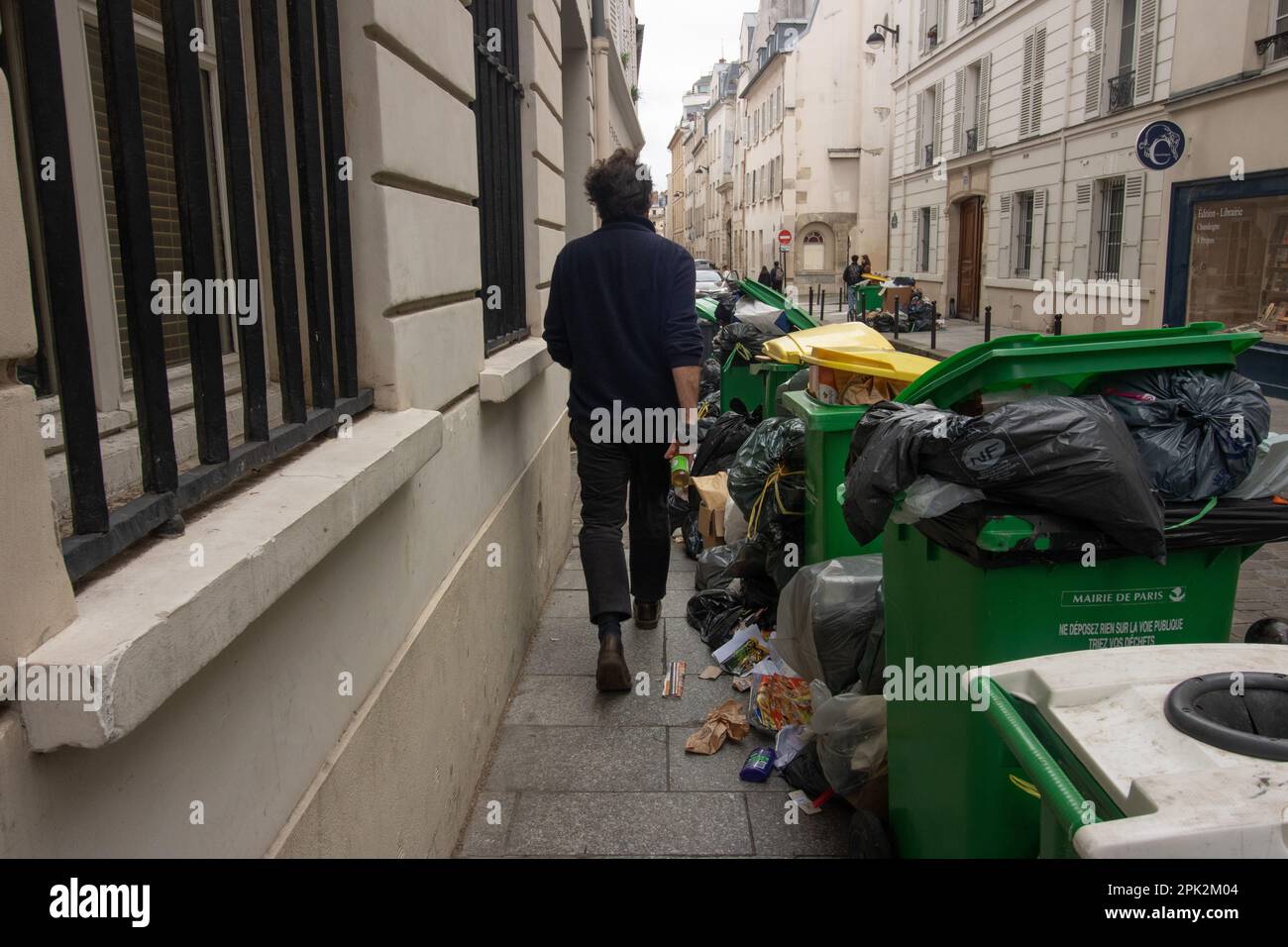 Accumulation of trash piles in Paris during the French garbage strikes