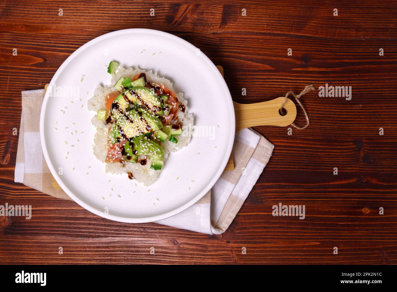 Sushi waffles are crispy rice cooked in a waffle iron with salmon