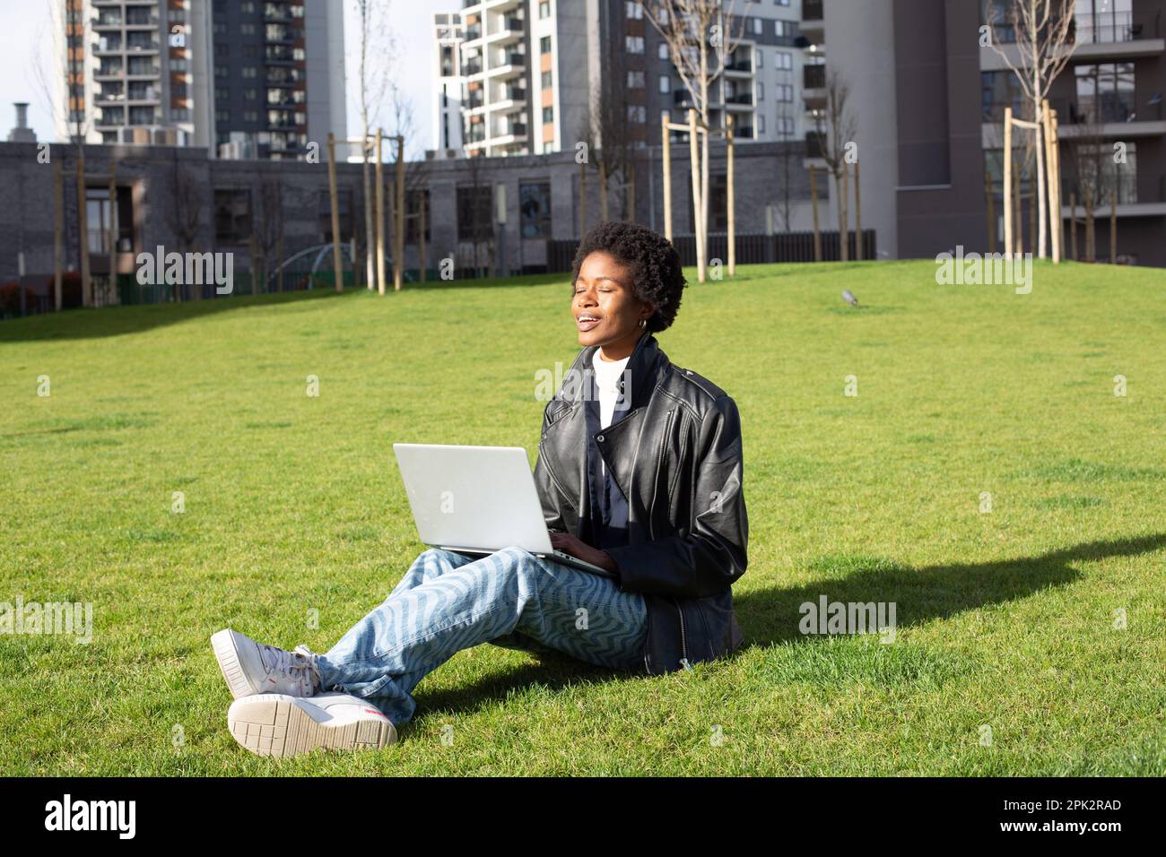 African girl in park Stock Photo - Alamy