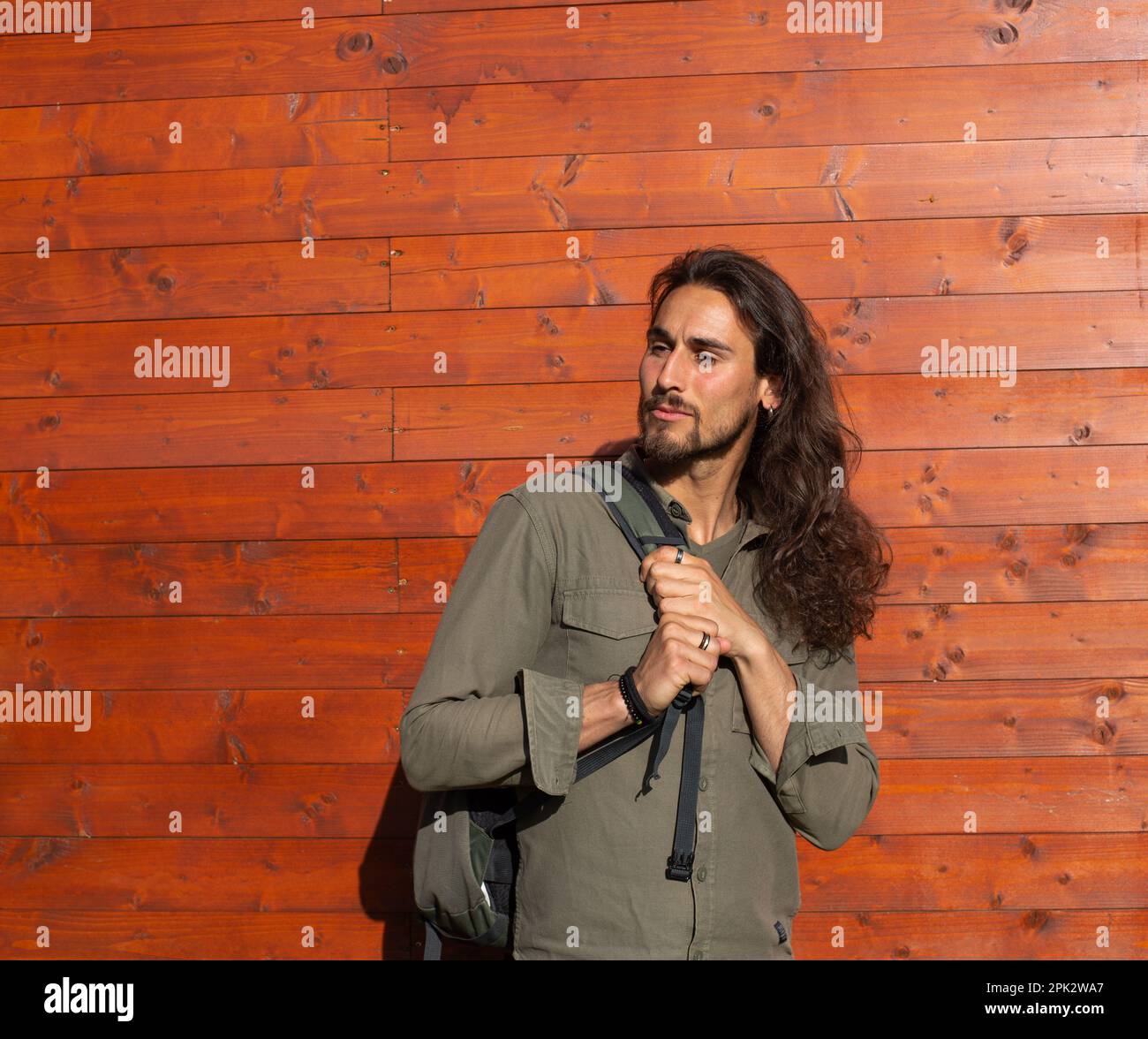 Long hair man Stock Photo