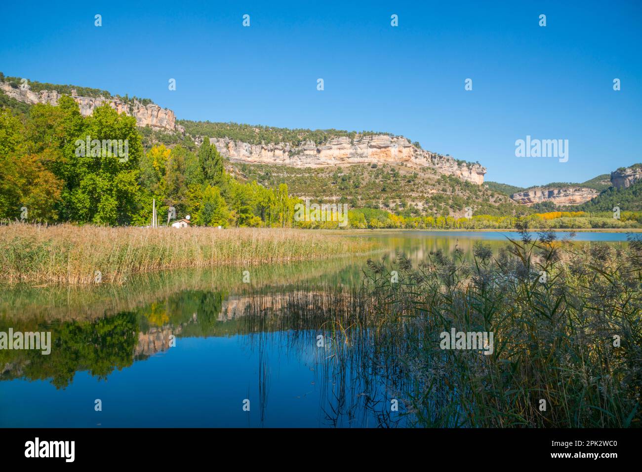 Lake. Uña, Cuenca province, Castilla La Mancha, Spain. Stock Photo