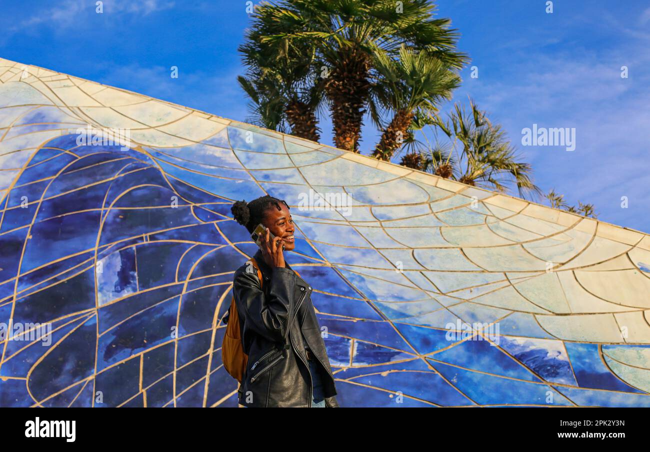 African girl in park Stock Photo - Alamy