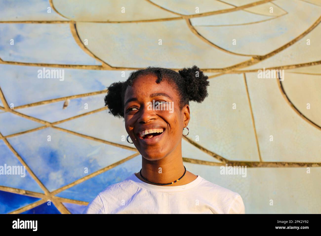African girl white teeth hi-res stock photography and images - Alamy