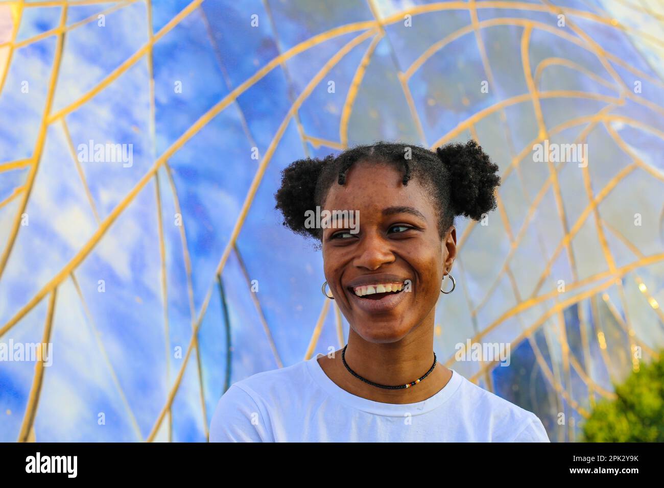 African girl white teeth hi-res stock photography and images - Alamy
