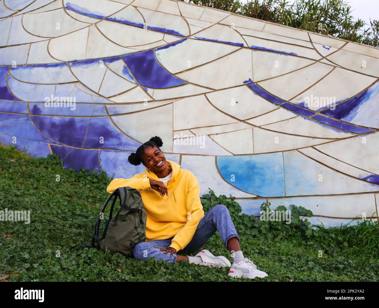 African girl in park Stock Photo - Alamy