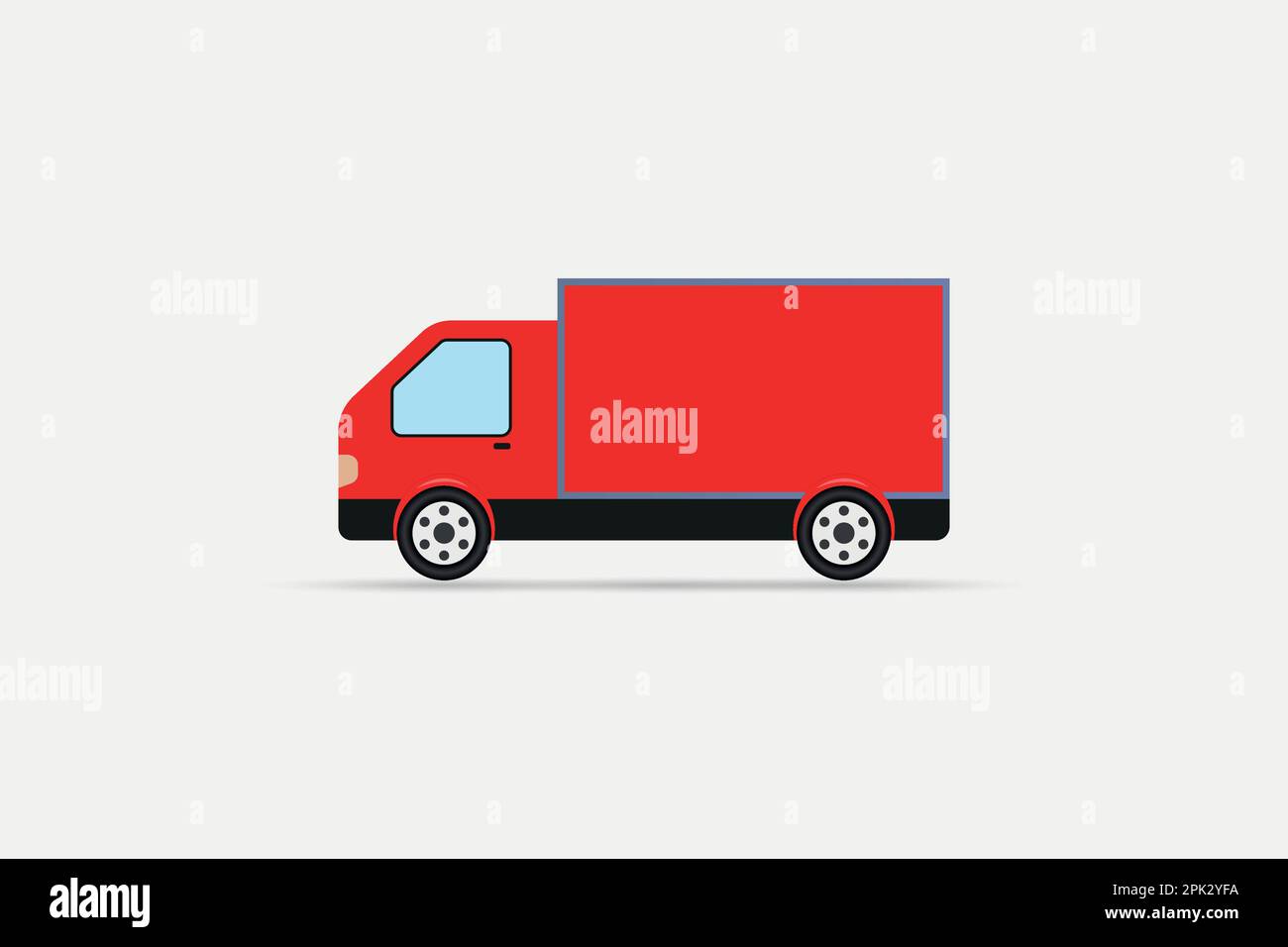 Red color transport truck vector Stock Vector