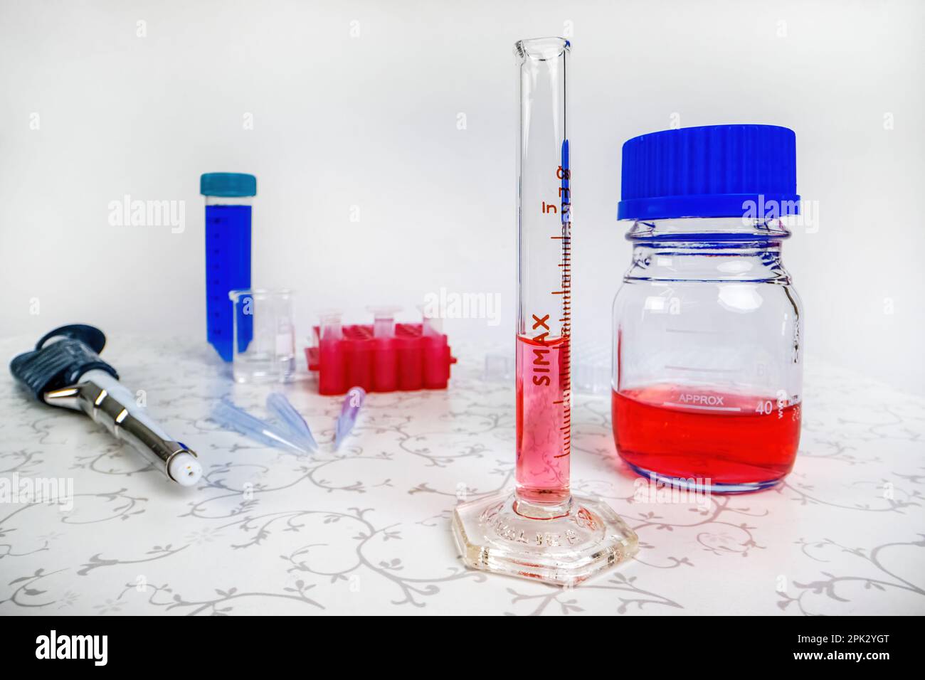 Medical and scientific laboratory equipment beaker, cylinder, pipette