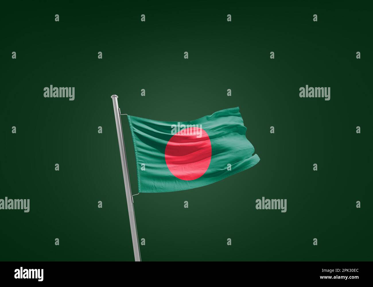 Bangladesh national flag waving in beautiful sky. 3d waving flag of