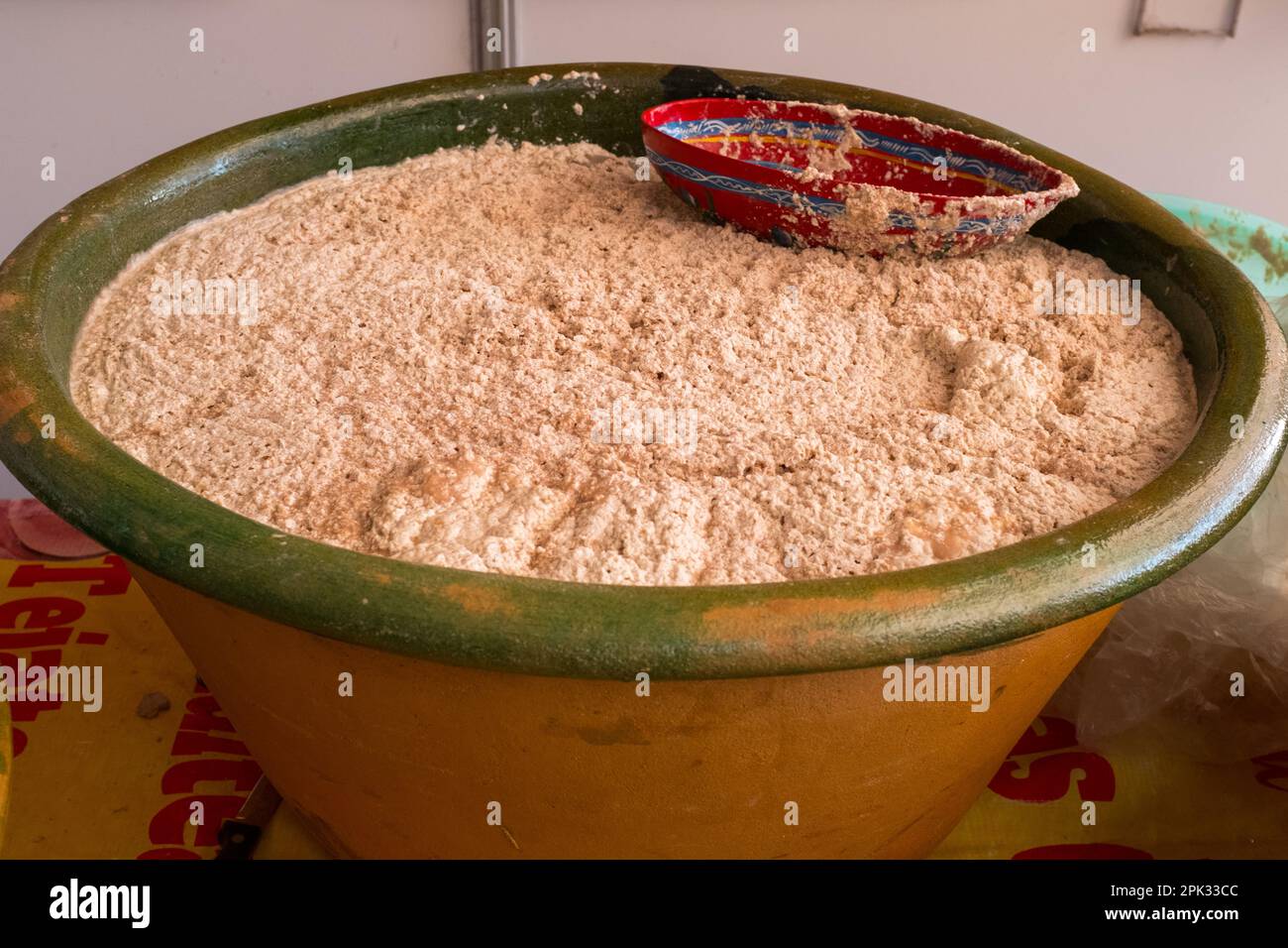 Tejate, non-alcoholic maize and cacao beverage traditionally made in Oaxaca, Mexico Stock Photo