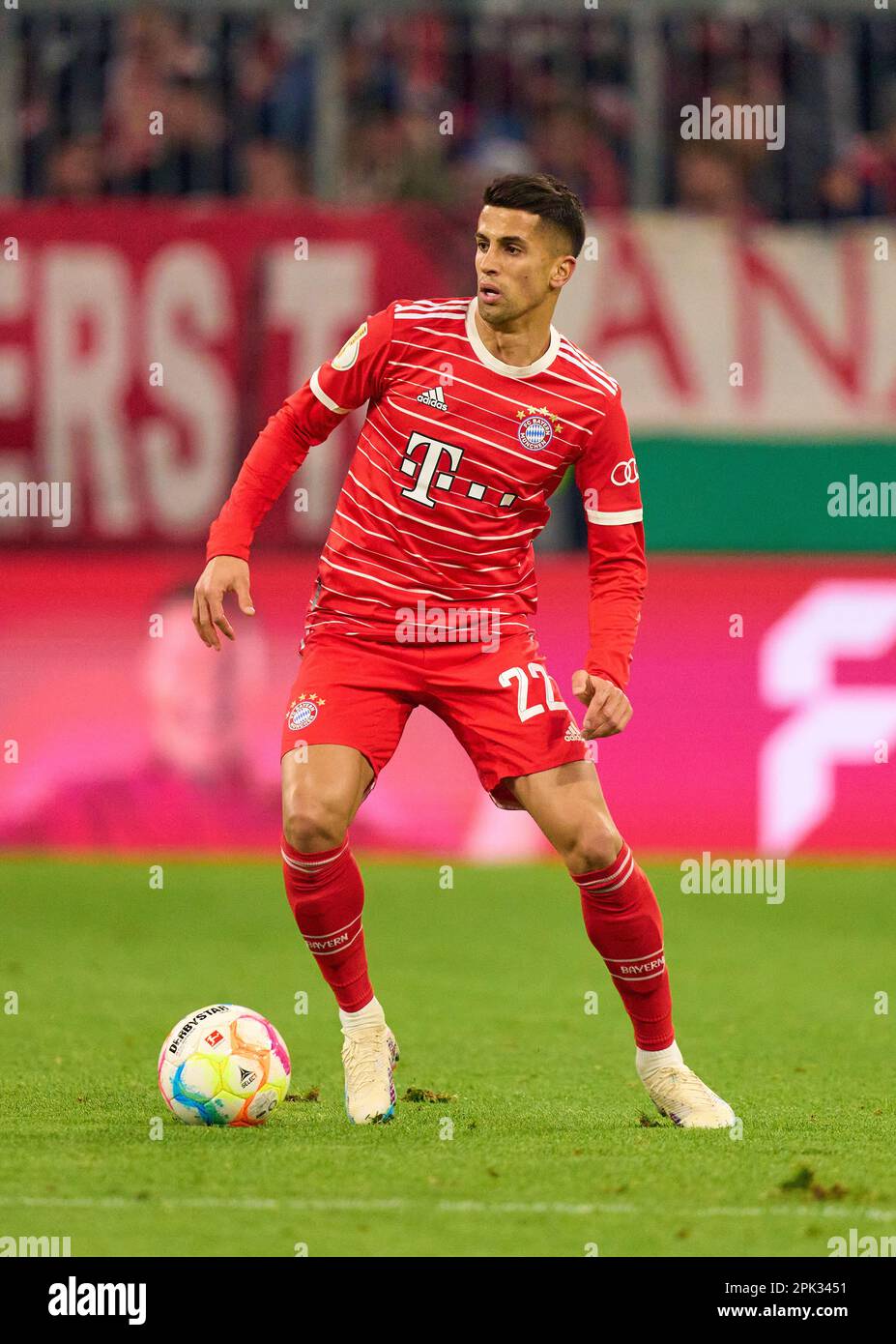 Joao Cancelo, FCB 22  in the match FC BAYERN MUENCHEN - SC FREIBURG 1-2 DFB-Pokal, German Football Cup, Quarterfinal on Apr 04, 2023 in Munich, Germany. Season 2022/2023,, FCB, München, Munich, © Peter Schatz / Alamy Live News    - DFB REGULATIONS PROHIBIT ANY USE OF PHOTOGRAPHS as IMAGE SEQUENCES and/or QUASI-VIDEO - Stock Photo