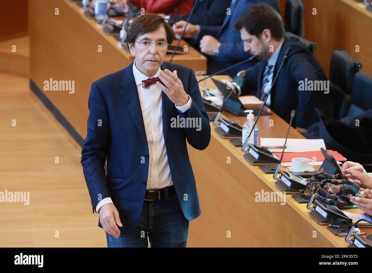 Namur, Belgium. 05th Apr, 2023. Walloon Minister President Elio Di Rupo pictured during a plenary session of the Walloon Parliament in Namur, Wednesday 05 April 2023. BELGA PHOTO BRUNO FAHY Credit: Belga News Agency/Alamy Live News Stock Photo